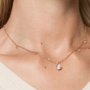 ETTIKA DRIPPING CRYSTALS DROP NECKLACE, GOLD (NWT)